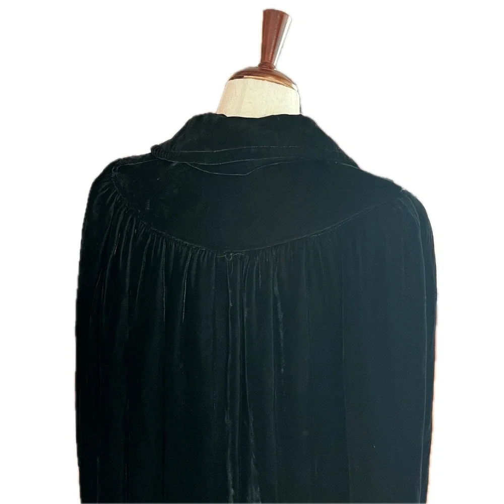 Vintage Velvet Cape Long Cloak Whimsygoth Gothic Halloween Cosplay Black 51 In